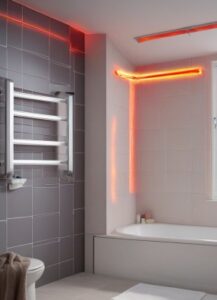 Infrarot-Deckenheizung im Badezimmer