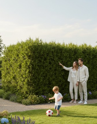 Eine Hecke im Garten